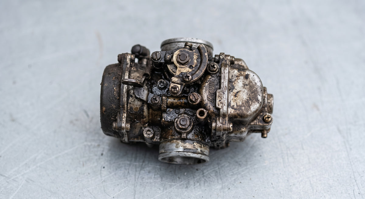 Carburateur moto encrassé avant nettoyage par ultrasons